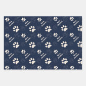 Happy Pawlidays Dog Blue Karierte Weihnachten Geschenkpapier Set (Vorderseite 3)