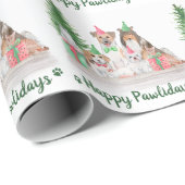 Happy Pawlidays Dog Cat Puppy Kitten Weihnachten Geschenkpapier (Rolleneckpunkt)