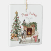 Happy Pawlidays Dog Design - Alaskan Malamute Keramikornament (Rechts)