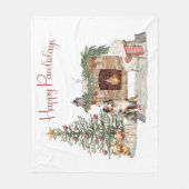 Happy Pawlidays Dog Design - Australian Shepherd Fleecedecke (Vorderseite)