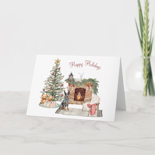 Happy Pawlidays Dog Design - Australischer Rinderh Karte (Vorderseite)