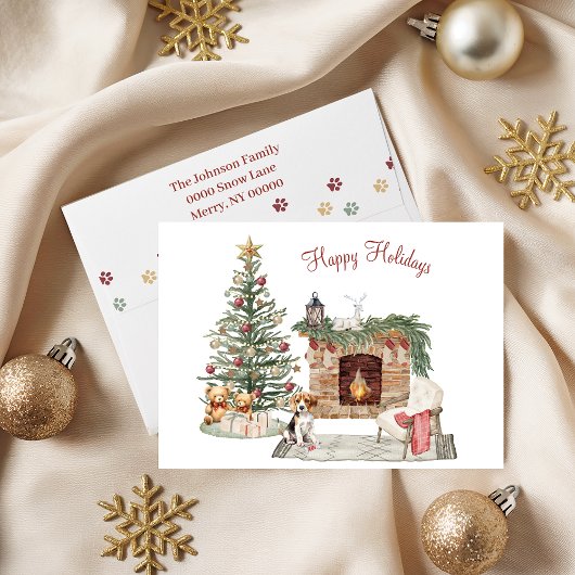 Happy Pawlidays Dog Design - Beagle Feiertagskarte