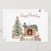 Happy Pawlidays Dog Design - Beagle Feiertagskarte (Vorne/Hinten)