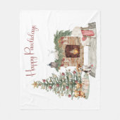 Happy Pawlidays Dog Design - Beagle Fleecedecke (Vorderseite)
