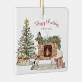 Happy Pawlidays Dog Design - Beagle Keramikornament (Rechts)