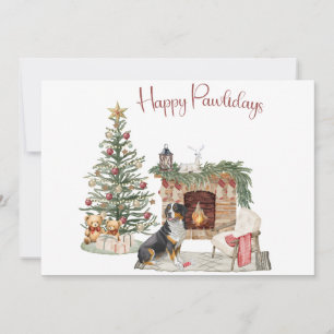 Happy Pawlidays Dog Design - Bernese Mountain Dog Feiertagskarte