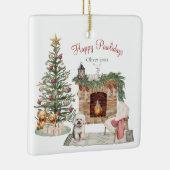 Happy Pawlidays Dog Design - Bichon Frise Keramikornament (Rechts)