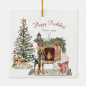 Happy Pawlidays Dog Design - Bloodhound Keramikornament (Rückseite)