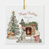 Happy Pawlidays Dog Design - Borzoi Keramikornament (Rückseite)