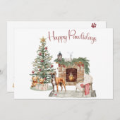 Happy Pawlidays Dog Design - Boxer Feiertagskarte (Vorne/Hinten)