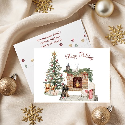 Happy Pawlidays Dog Design - Briard Feiertagskarte