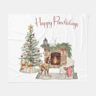 Happy Pawlidays Dog Design - Brittany Spaniel Fleecedecke
