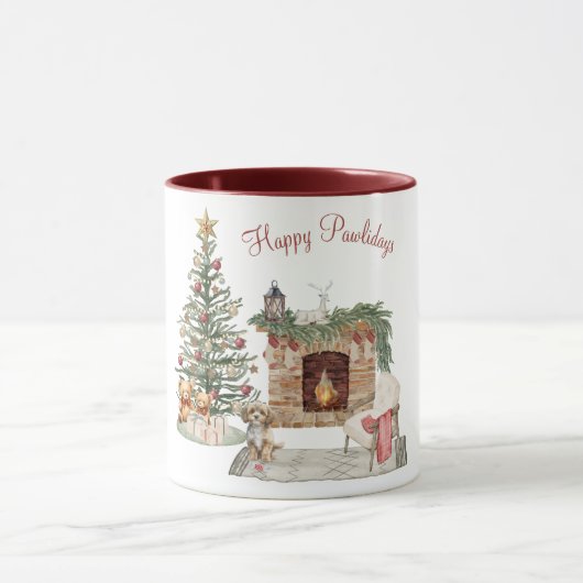 Happy Pawlidays Dog Design - Cavapoo Tasse (Zentrum)