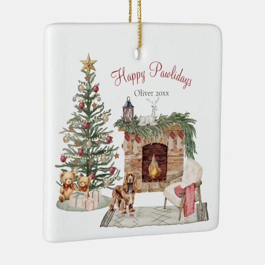 Happy Pawlidays Dog Design- Cocker Spaniel Keramikornament (Rechts)