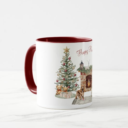 Happy Pawlidays Dog Design- Cocker Spaniel Tasse (Vorderseite Links)