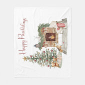 Happy Pawlidays Dog Design - Corgi Fleecedecke (Vorderseite)