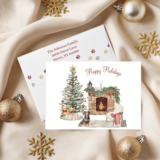 Happy Pawlidays Dog Design - Dackel Feiertagskarte