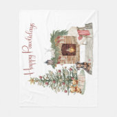 Happy Pawlidays Dog Design - Dackel Fleecedecke (Vorderseite)