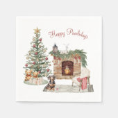 Happy Pawlidays Dog Design - Dackel Serviette (Vorderseite)