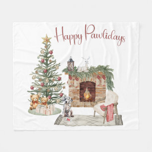Happy Pawlidays Dog Design - Dalmatiner Fleecedecke