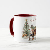 Happy Pawlidays Dog Design - Doberman Pinscher Tasse (Vorderseite Links)