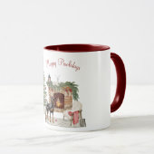 Happy Pawlidays Dog Design - Doberman Pinscher Tasse (VorderseiteRechts)