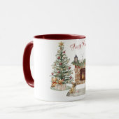 Happy Pawlidays Dog Design - French Bulldog Tasse (Vorderseite Links)