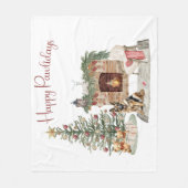 Happy Pawlidays Dog Design - German Shepherd Fleecedecke (Vorderseite)