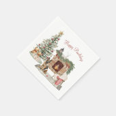 Happy Pawlidays Dog Design - German Shepherd Serviette (Ecke)