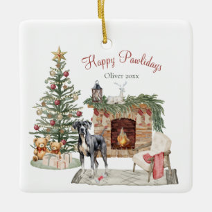 Happy Pawlidays Dog Design - großartiges Dan Keramikornament