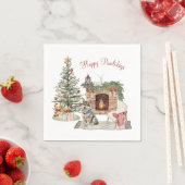 Happy Pawlidays Dog Design - Husky Serviette (Beispiel)
