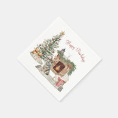 Happy Pawlidays Dog Design - Husky Serviette (Ecke)