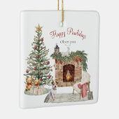 Happy Pawlidays Dog Design - Jack Russell Keramikornament (Rechts)