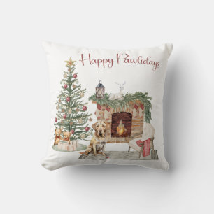 Happy Pawlidays Dog Design - Labrador Retriever Kissen