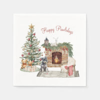 Happy Pawlidays Dog Design - Miniature Schnauzer