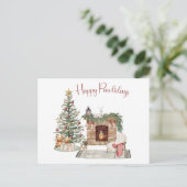 Happy Pawlidays Dog Design - Mops Postkarte (Stehend Vorderseite)