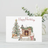 Happy Pawlidays Dog Design - Poodle Feiertagskarte (Stehend Vorderseite)