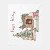 Happy Pawlidays Dog Design - Poodle Fleecedecke (Vorderseite)