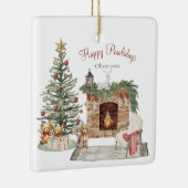 Happy Pawlidays Dog Design - Poodle Keramikornament (Rechts)