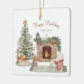 Happy Pawlidays Dog Design - Poodle Keramikornament (Links)