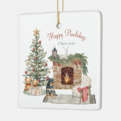 Happy Pawlidays Dog Design - Rottweiler Keramikornament (Links)