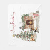 Happy Pawlidays Dog Design - Sheltie Fleecedecke (Vorderseite)