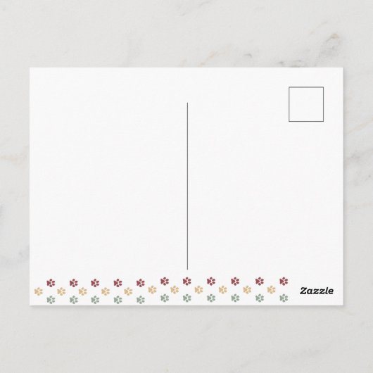 Happy Pawlidays Dog Design - Sheltie Postkarte (Rückseite)