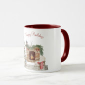 Happy Pawlidays Dog Design - Spitz Tasse (VorderseiteRechts)