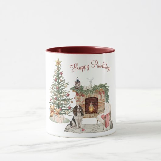 Happy Pawlidays Dog Design - Springer Spaniel Tasse (Zentrum)