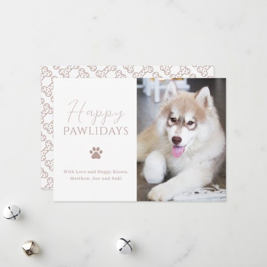 Happy Pawlidays Dog Foto Weihnachten (Vorderseite/Rückseite Beispiel)