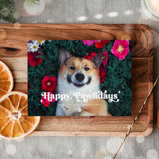 Happy Pawlidays Dog Foto Weihnachten