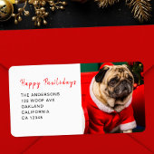 Happy Pawlidays Dog Pet Foto Weihnachtsadresse Adressaufkleber
