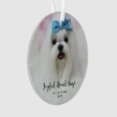 Happy Pawlidays Dog Photo Acrylic Ornament Design (Vorderseite)