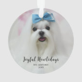 Happy Pawlidays Dog Photo Acrylic Ornament Design (Rückseite)